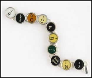 Colored Key Pad Typewriter Bracelet