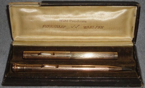 Vintage Wahl Eversharp Gold Filled Metal Fountain Pen/Pencil Set