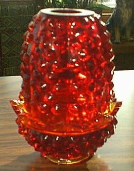 Vintage Fenton Ruby Hobnail Fairy Lamp