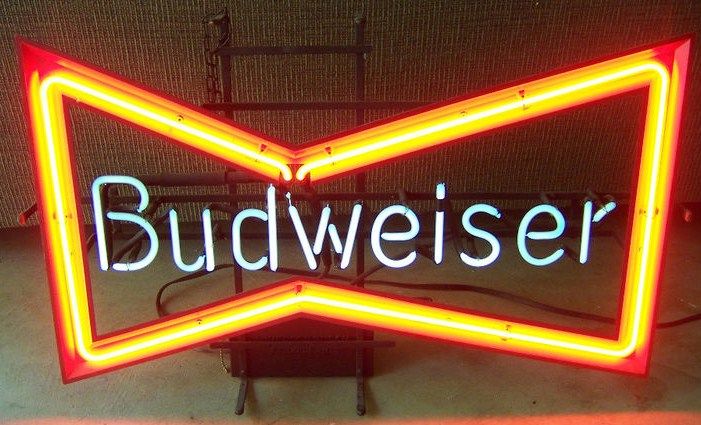 Vintage Budweiser Neon Sign Bowtie