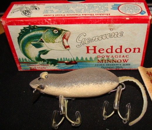 Vintage Fishing Lure w/Box Heddon Meadow Mouse F4000GM