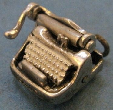 Vintage Silver Secretary Typewriter Charm