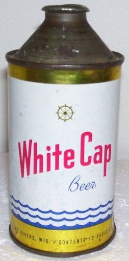 White Cap Beer Can Cone Top Two Rivers, WI