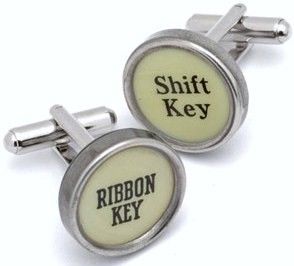 White Function Key Typewriter Cufflinks
