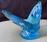 Fenton art glass butterfly figurine blue