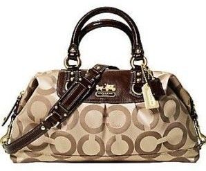 Coach OP Art Sabrina Purse Khaki