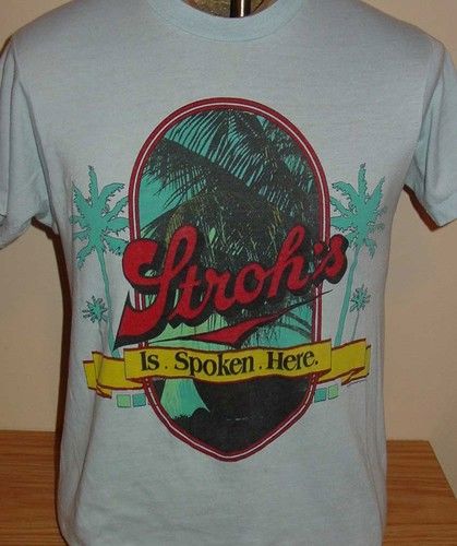 Vintage 1985 Stroh's beer Hawaii Retro T-Shirt