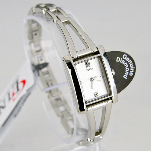 New GuEsS Watch Ladies Diamond Steel GLink I80350L2 NwT