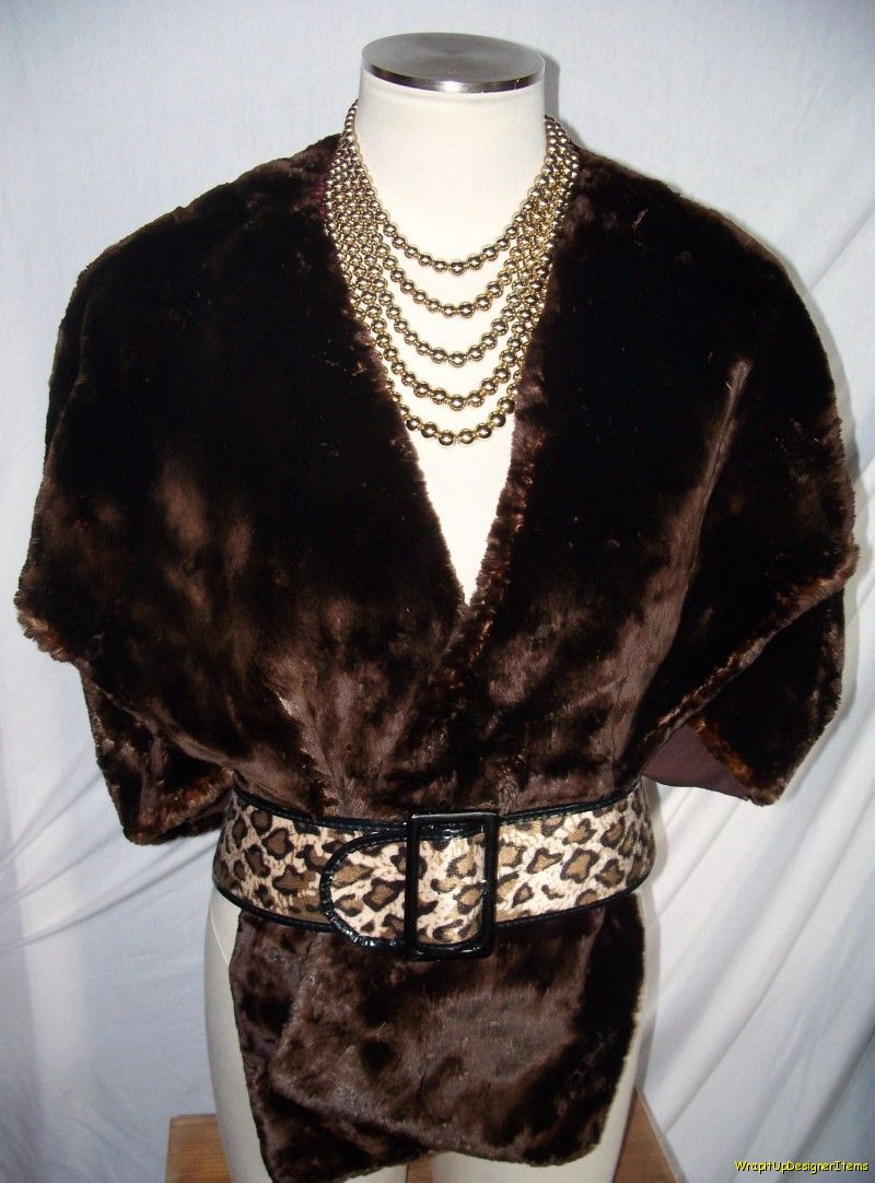 Vintage Fur Stole Wrap Cape Choc Brwn "Anna Sautter"!!!