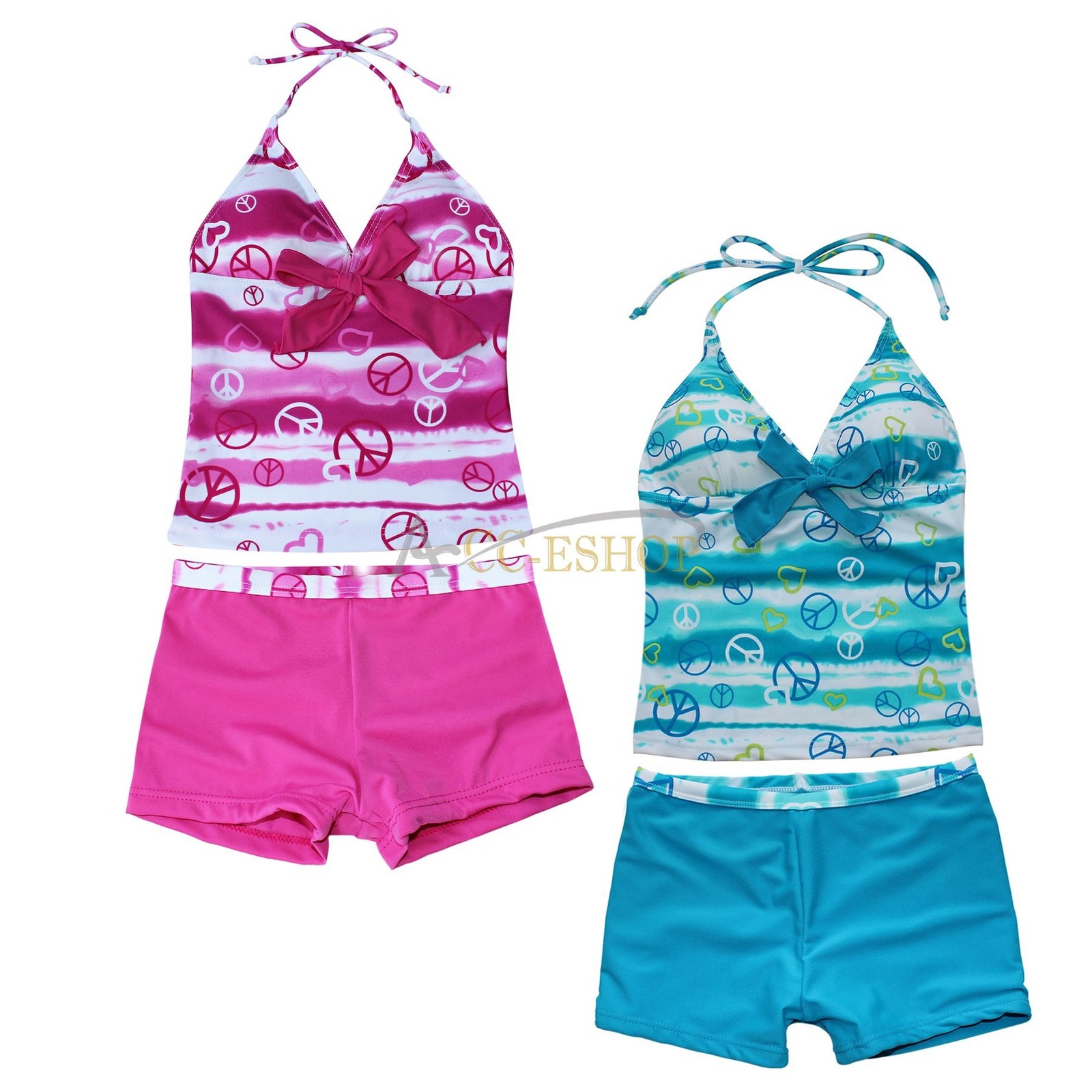 Kinder Mädchen Tankini Set Badeanzug Neckholder Bademode 122 128 140