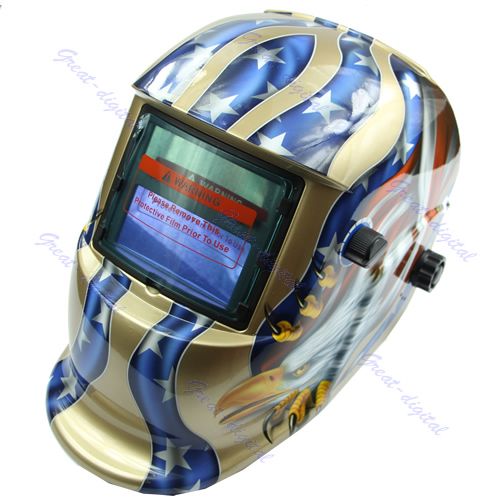 New American Eagle Flag Solar Auto Darkening Tig Mig Welding Helmet