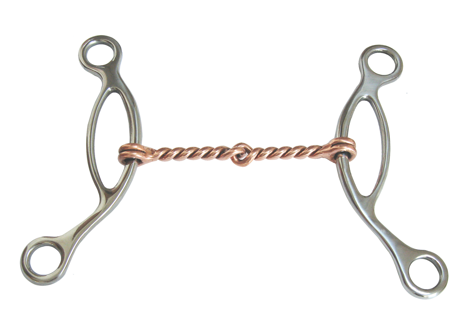 American Sliding Gag Bit Twisted Wire Copper Snaffle Stainless Steel Cheeks