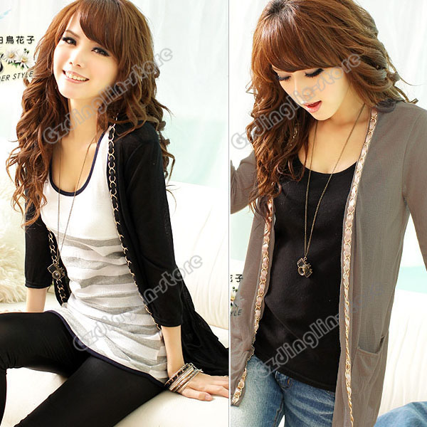 Women's Long Sleeve Knitwear Casual Cardigan Outerwear Jacket Coats 2 Color #732