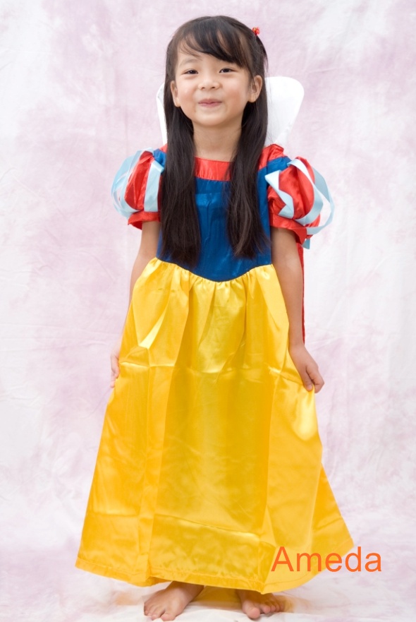 Girls Snow White Princess Dress Costume Cape 2-3Y J10
