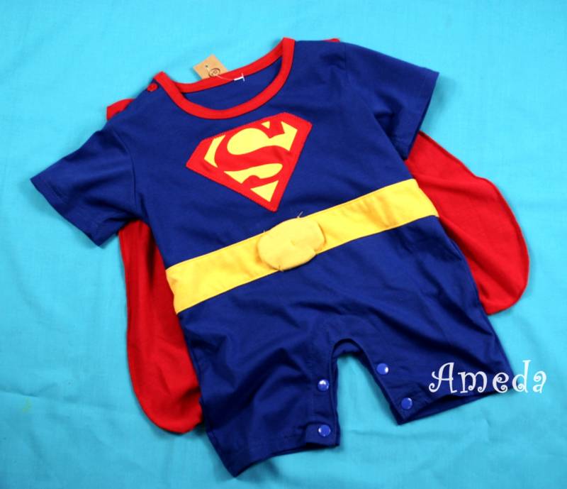 BABY KIDS SUPERMAN HERO OUTFIT HALLOWEEN COSTUME 12-18