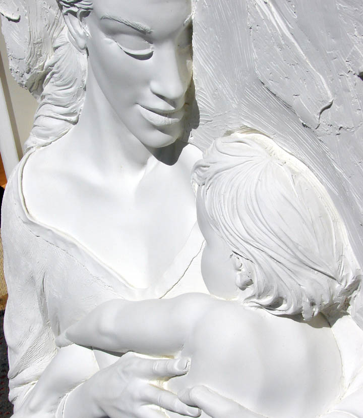 Bill Mack Devotion Bonded Sand White Frame FANTASTIC WALL SCULPTURE ART