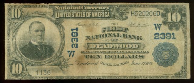 $10 CH-2391 Deadwood, South Dakota~RARE~Large Size