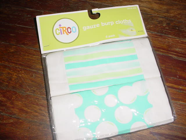 NIP BABY GIRL BOY BLUE/GREEN BURP CLOTHS PRETTY.