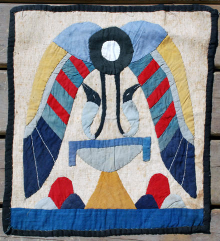 1920 EGYPTIAN REVIVAL Tapestry WALL HANGING Hand Sewn