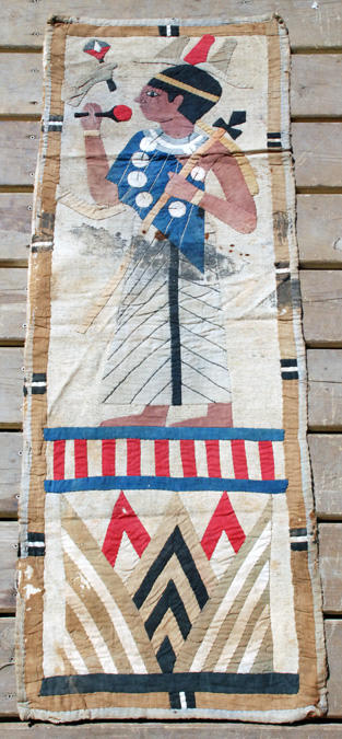 1920 EGYPTIAN REVIVAL Tapestry WALL HANGING Hand Sewn