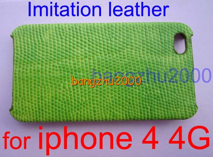 Imitation Leather Hard Case Cover For Iphone 4G 4Colors