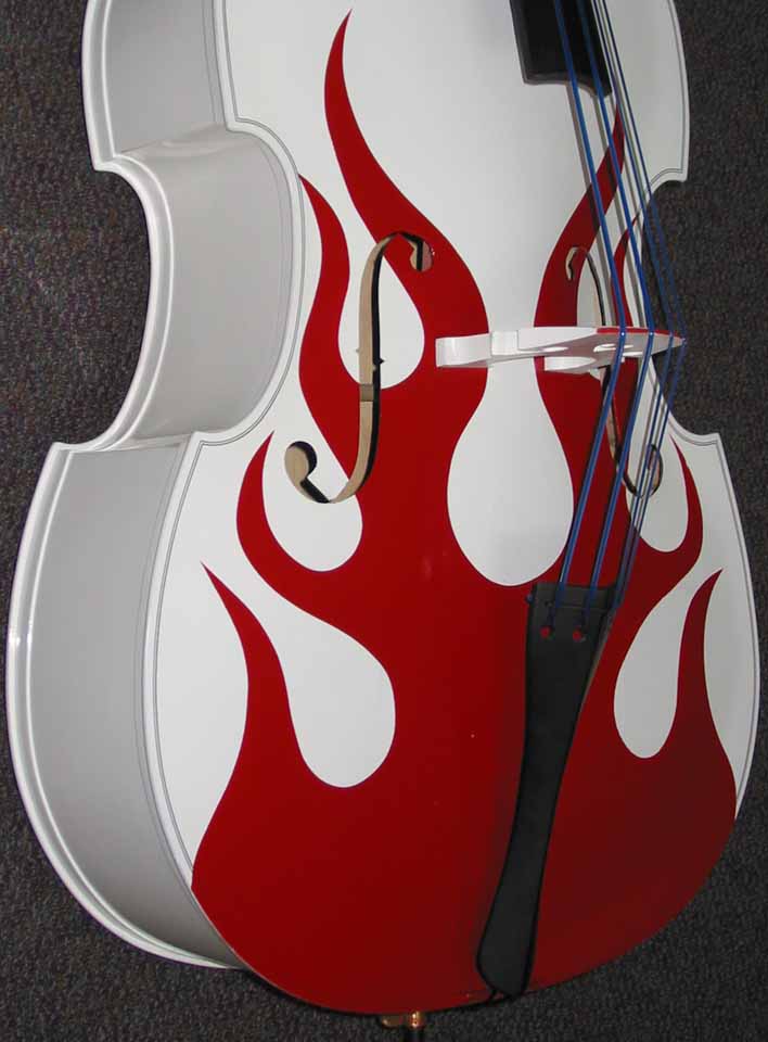 ROCKABILLY PAINTED UPRIGHT BASS WELL SETUP GORGEOUS!!