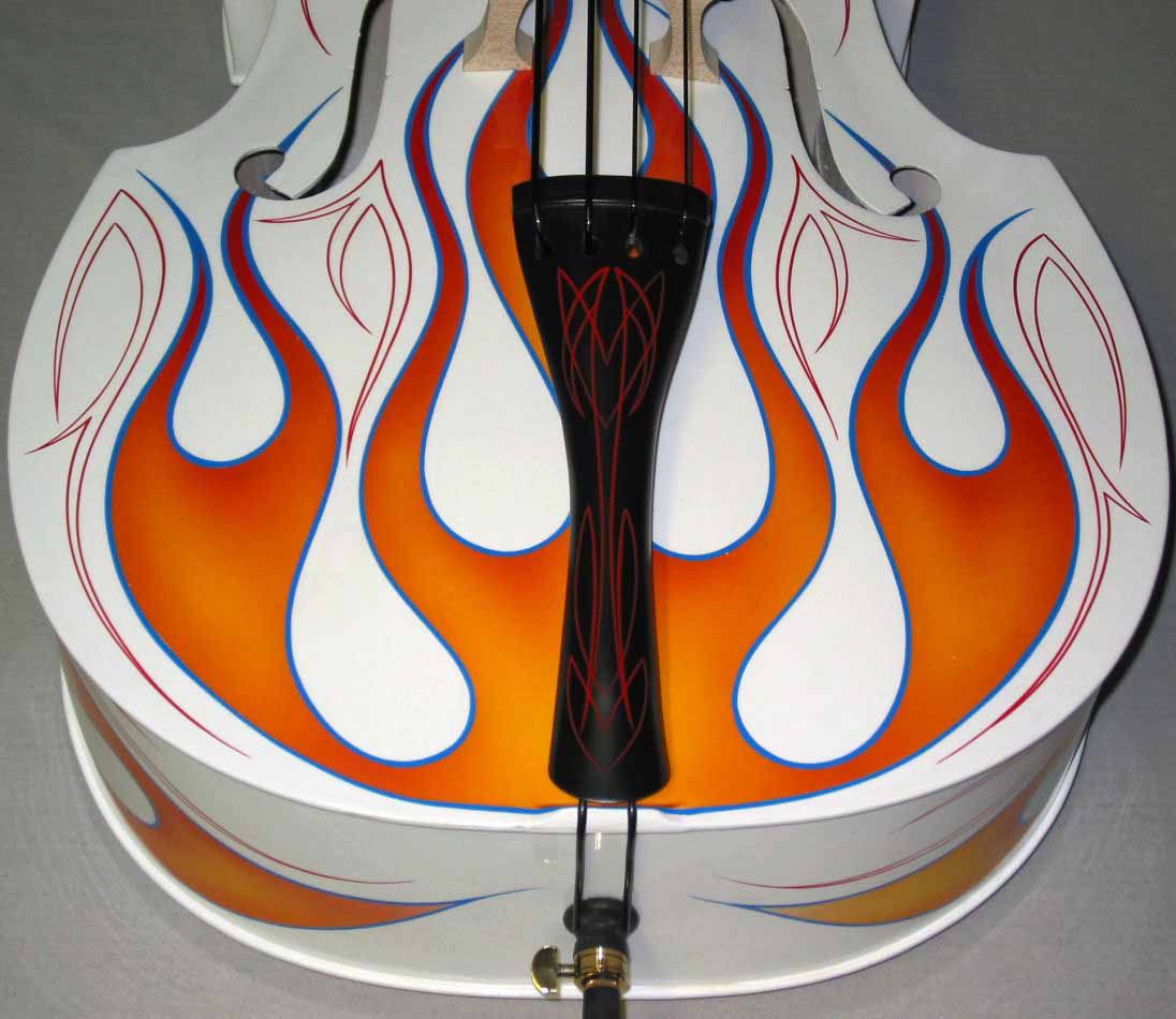 ROCKABILLY PAINTED UPRIGHT BASS WELL SETUP GORGEOUS!!