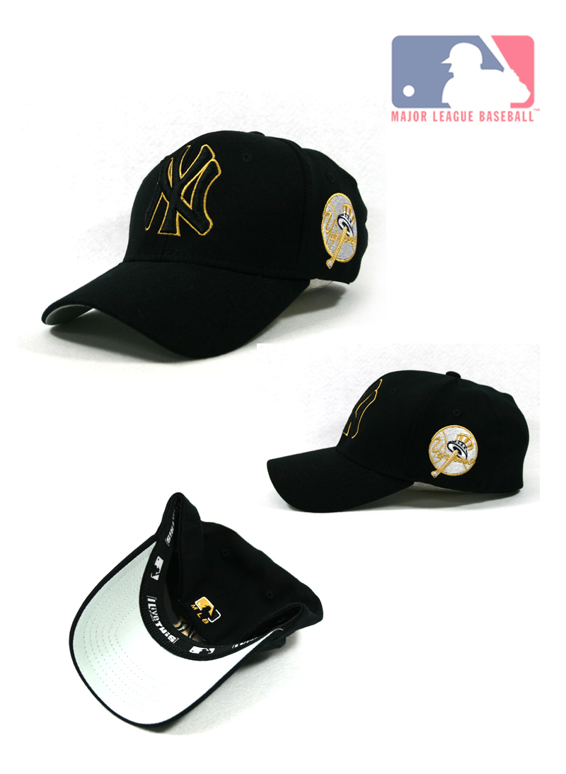 New York Yankees MLB Baseball Cap for Men and Women. Black cap with Gold