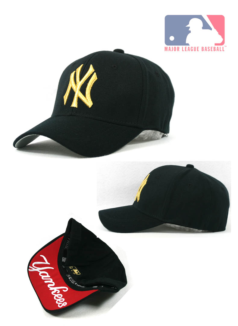 mlb black and gold hats