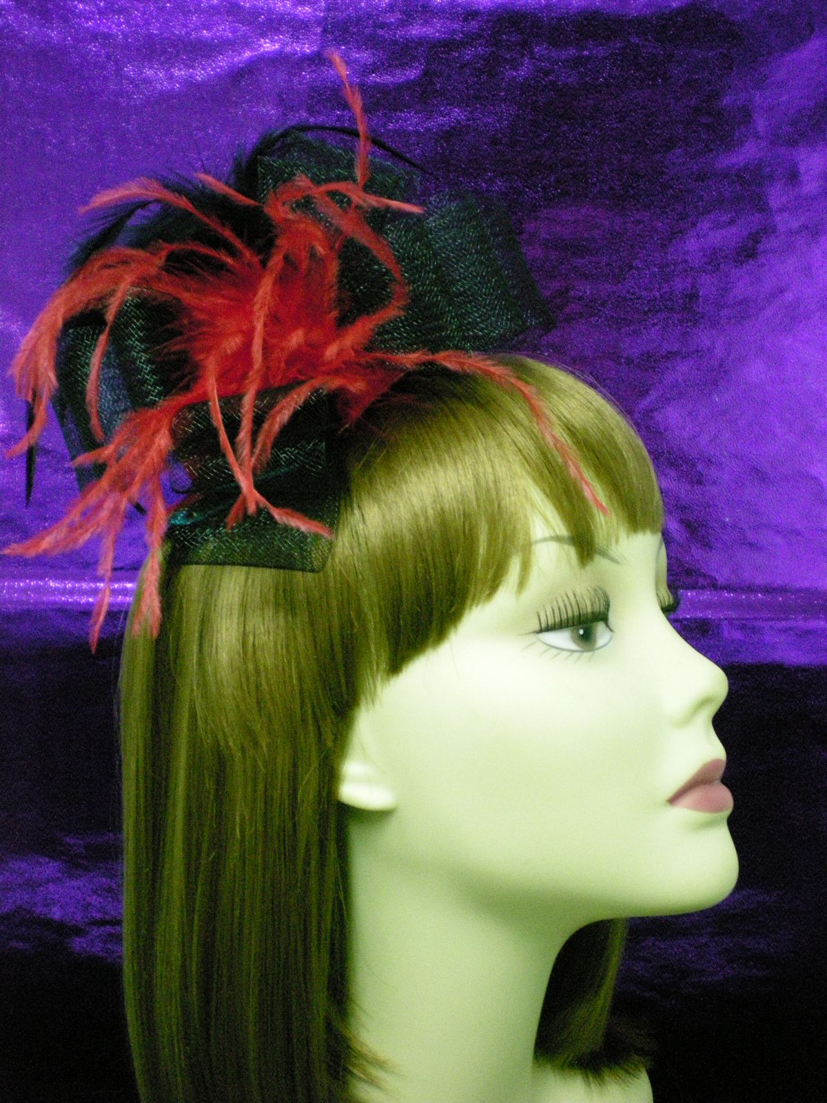 Feather/Plume Dot Lace Clip Mini Hat Hair Decoration
