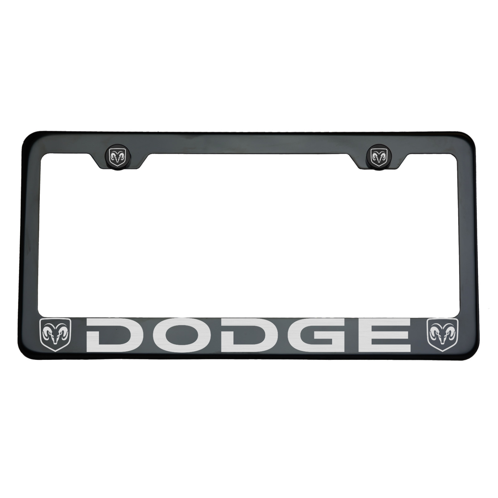T304 Black Chrome License Plate Frame Stainless Steel Silver Dodge