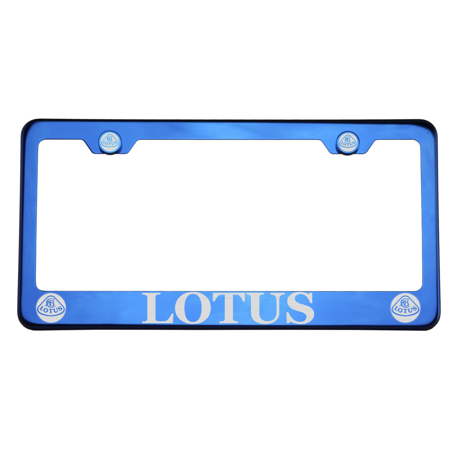 T304 Azul Cromo Matrícula Marco Acero inoxidable Plata Lotus Grabado con láser - Imagen 1 de 11