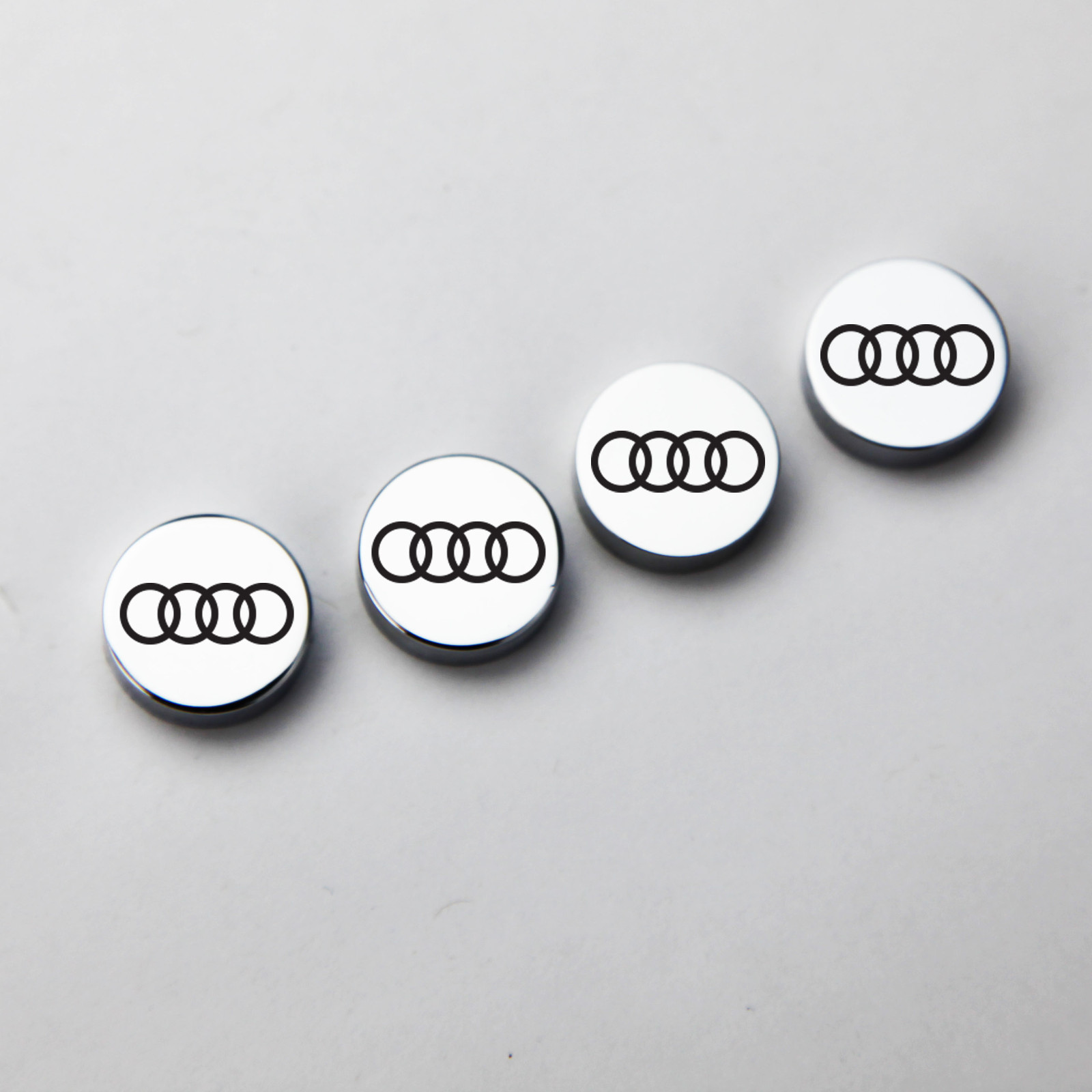 Laser Etched Black Audi License Plate Frame Bolt Fastener Chrome Screw