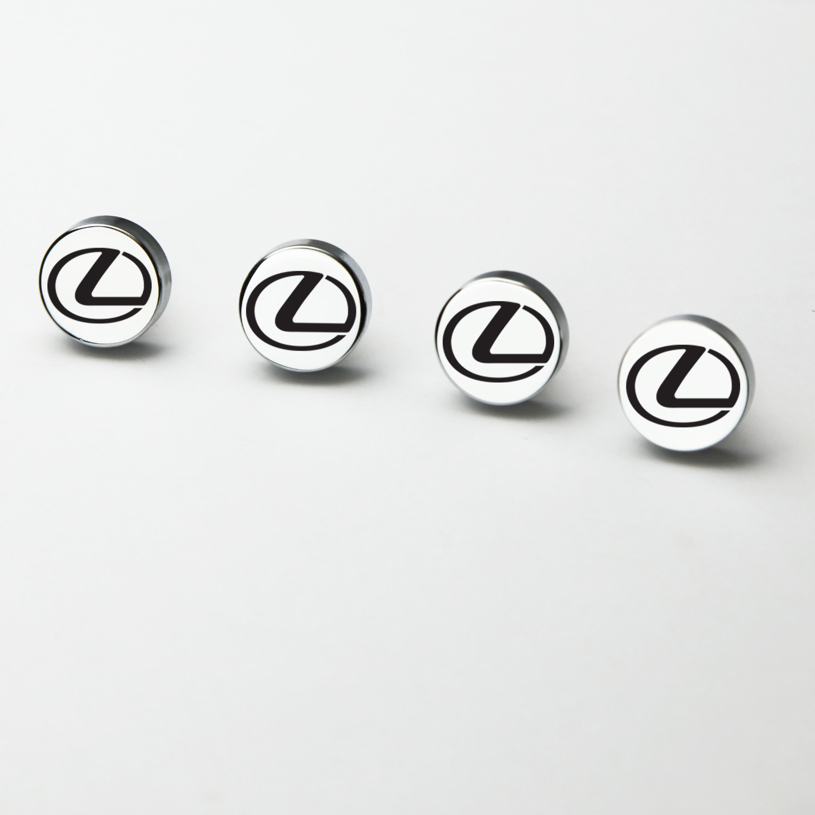 Laser Etched Black Lexus License Plate Frame Bolts Fastener Chrome