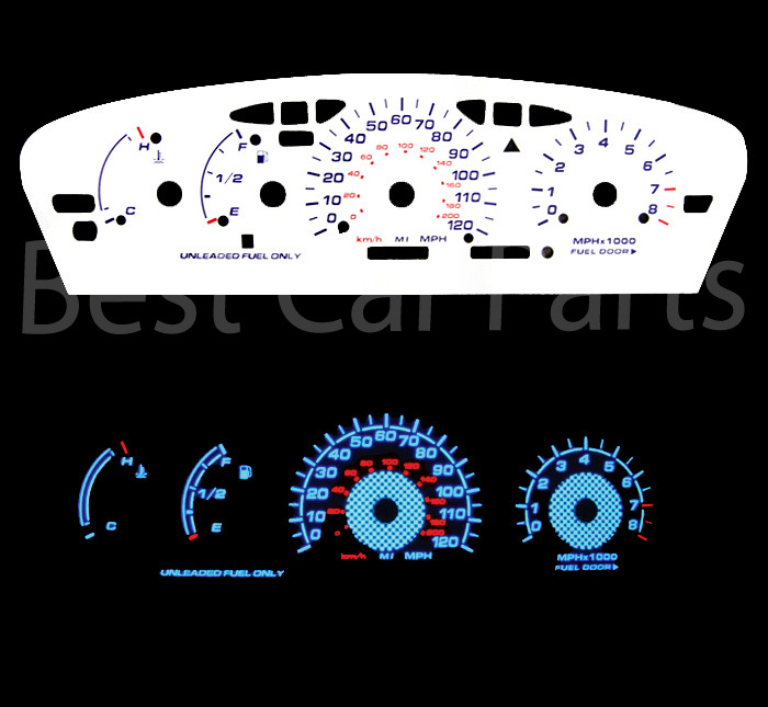 95 96 97 98 99 Dodge Neon CARBON WHITE FACE GLOW GAUGES