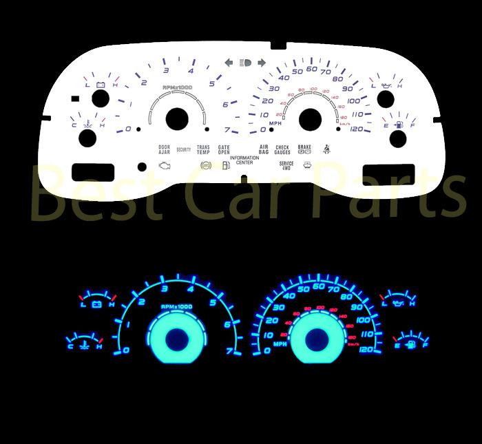 01 02 03 04 Dodge Dakota/Durango WHITE FACE GLOW GAUGES