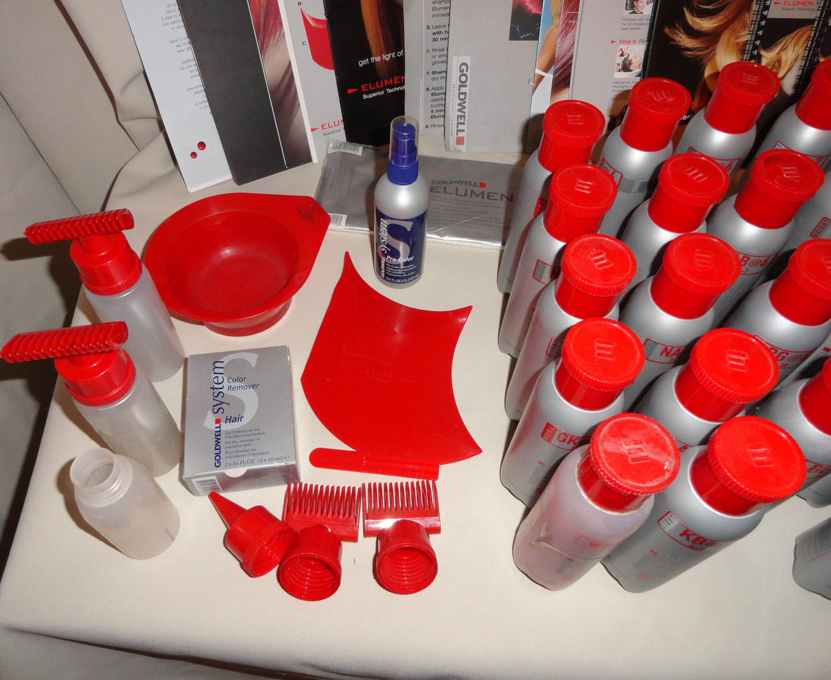 Goldwell Elumen 28 Hair Colors/Applicators/Foils/Mixing Bowl