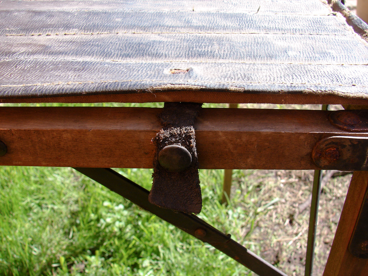 Antique Portable Card TableHard Wood Folding LegsMetal Hinges/Braces