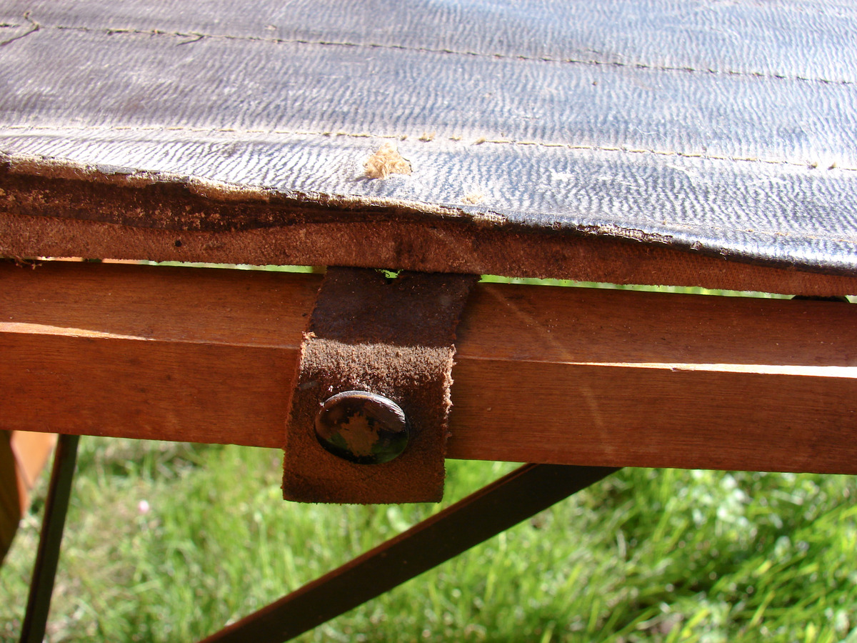 Antique Portable Card TableHard Wood Folding LegsMetal Hinges/Braces