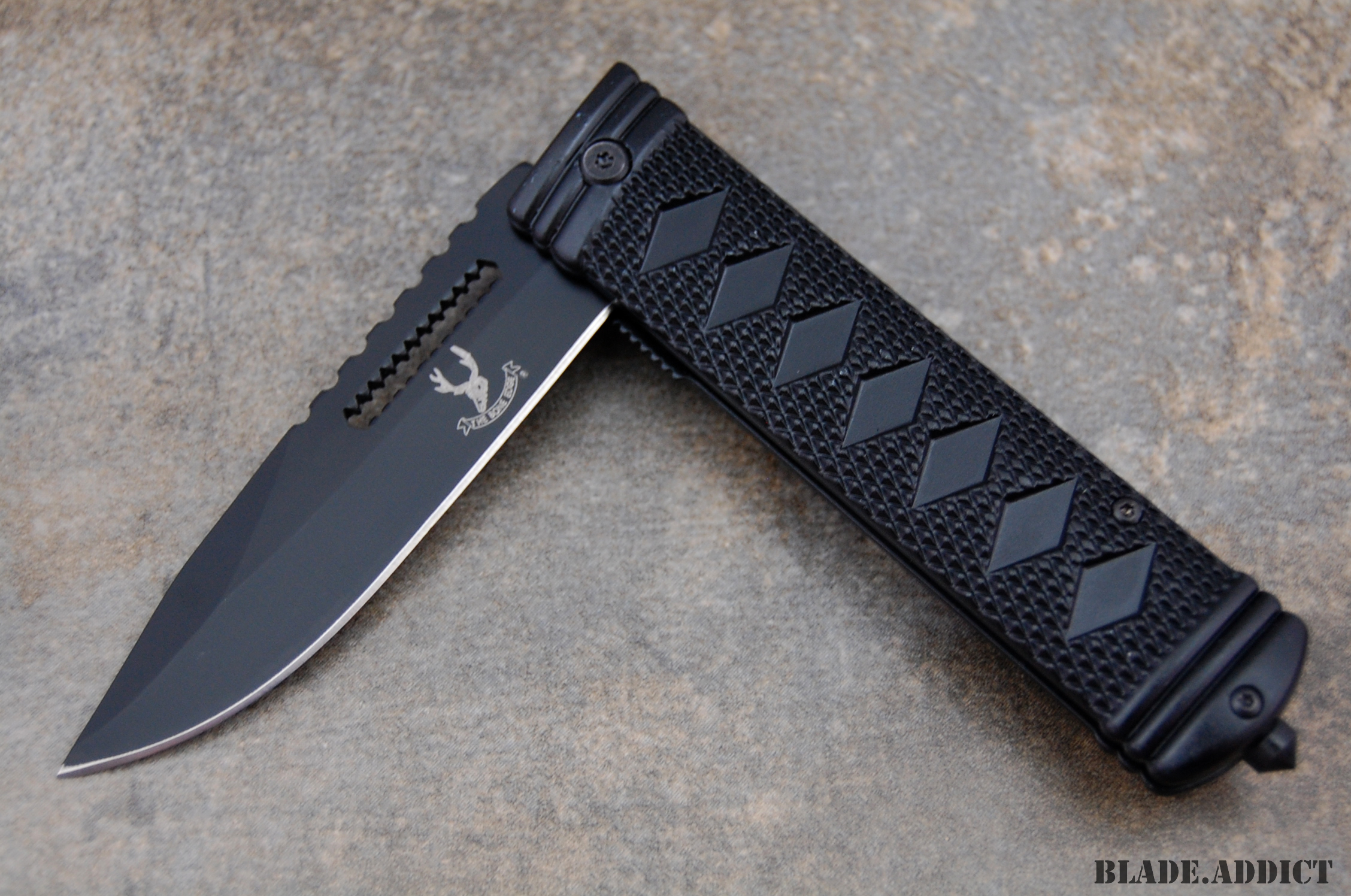 9" Katana Sword Style Tactical Spring Assisted Open Rescue Pocket Knife