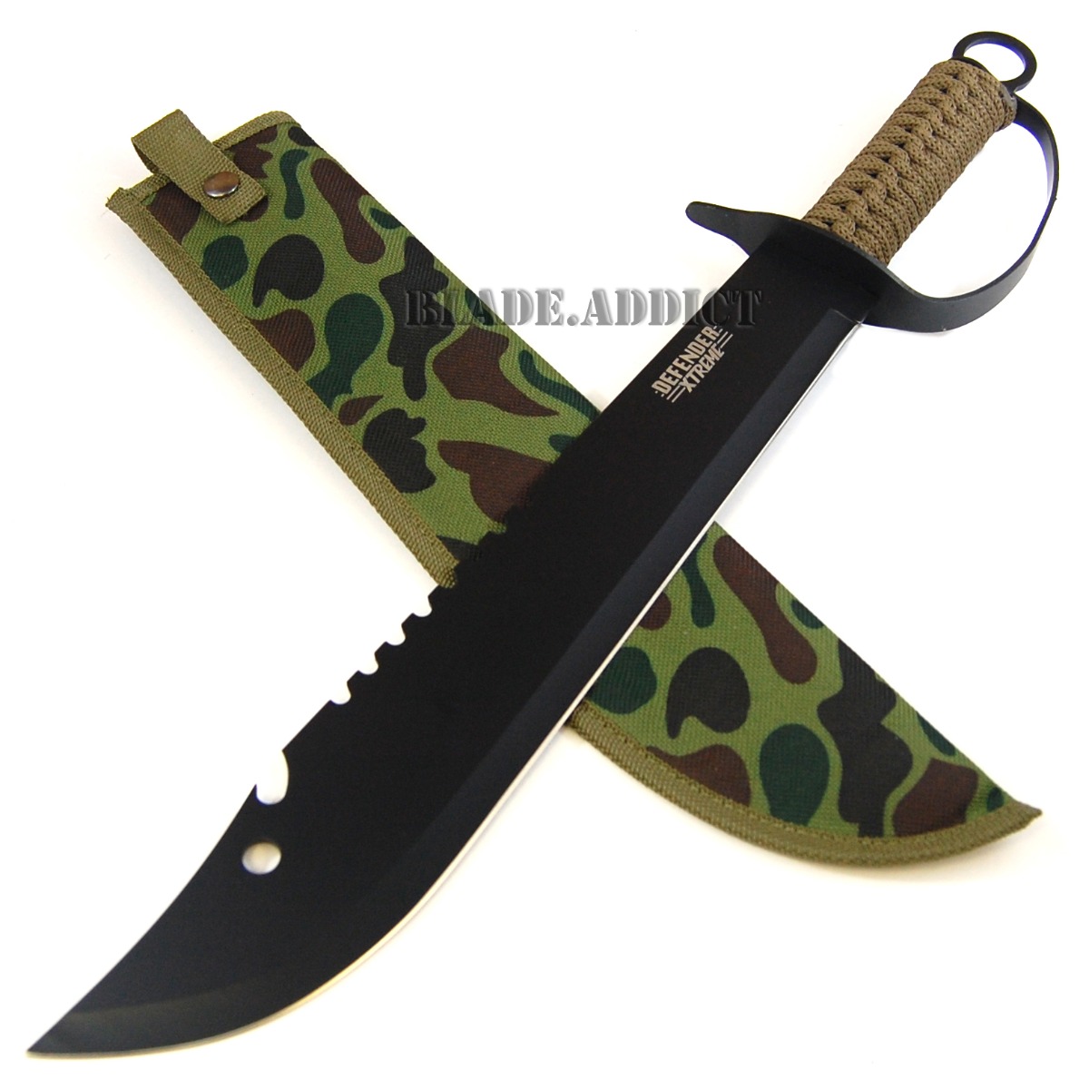 19.5" JUNGLE MACHETE HUNTING KNIFE MILITARY TACTICAL SURVIVAL SWORD