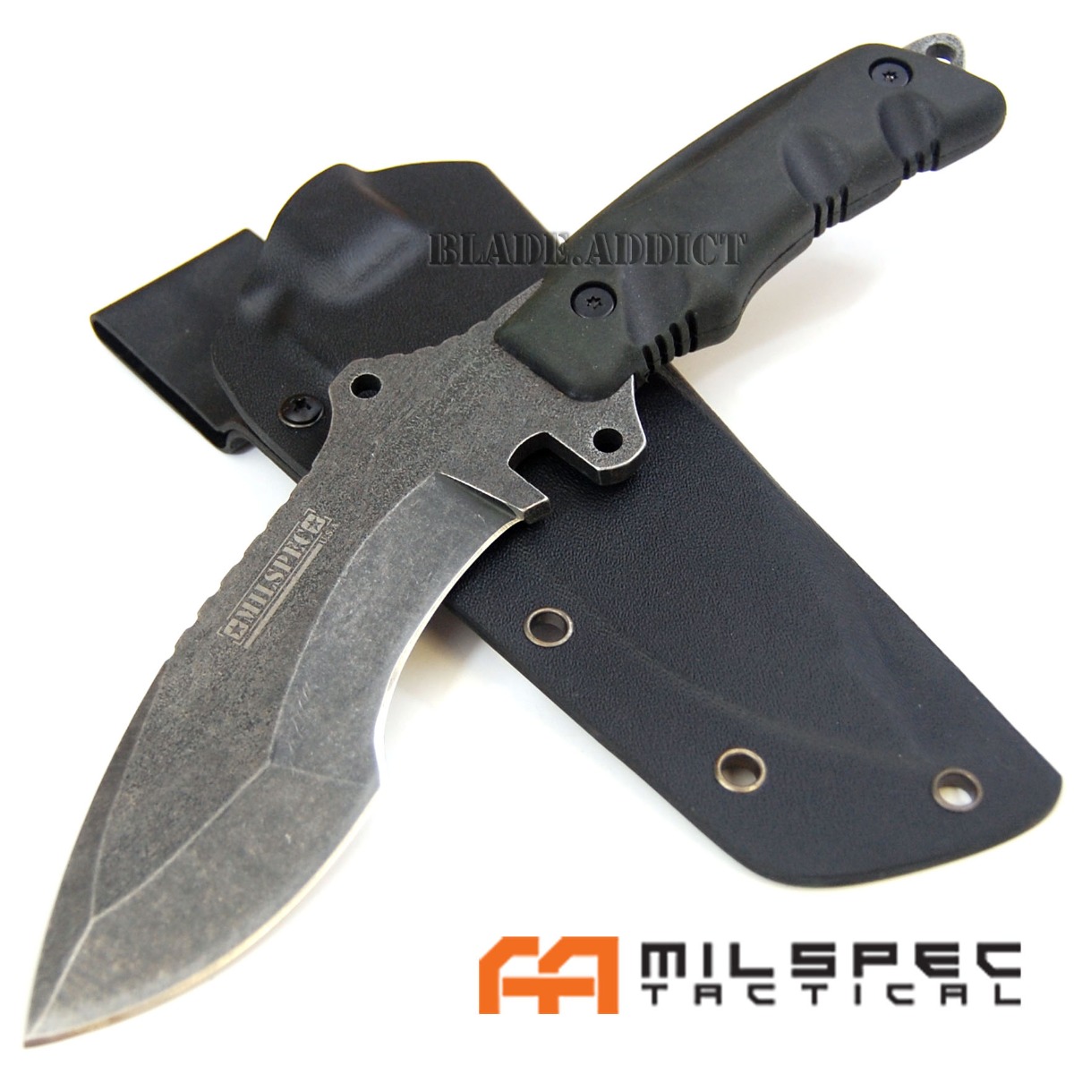 10" STONE WASHED HEAVY DUTY MILITARY FIXED BLADE TACTICAL HUNTING KNIFE