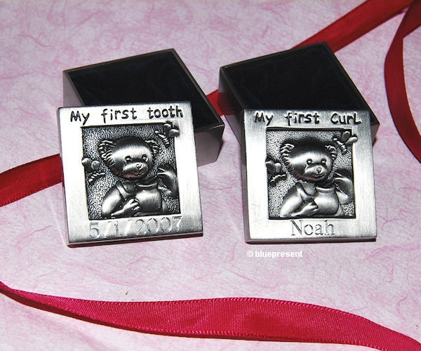 PERSONALIZED Pewter Baby Tooth Curl Box Gift Engraved