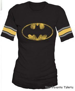 Licensed-DC-Comics-Batman-Distressed-Logo-Hooky-Raglan-Women-Juniors-Shirt-S-XL