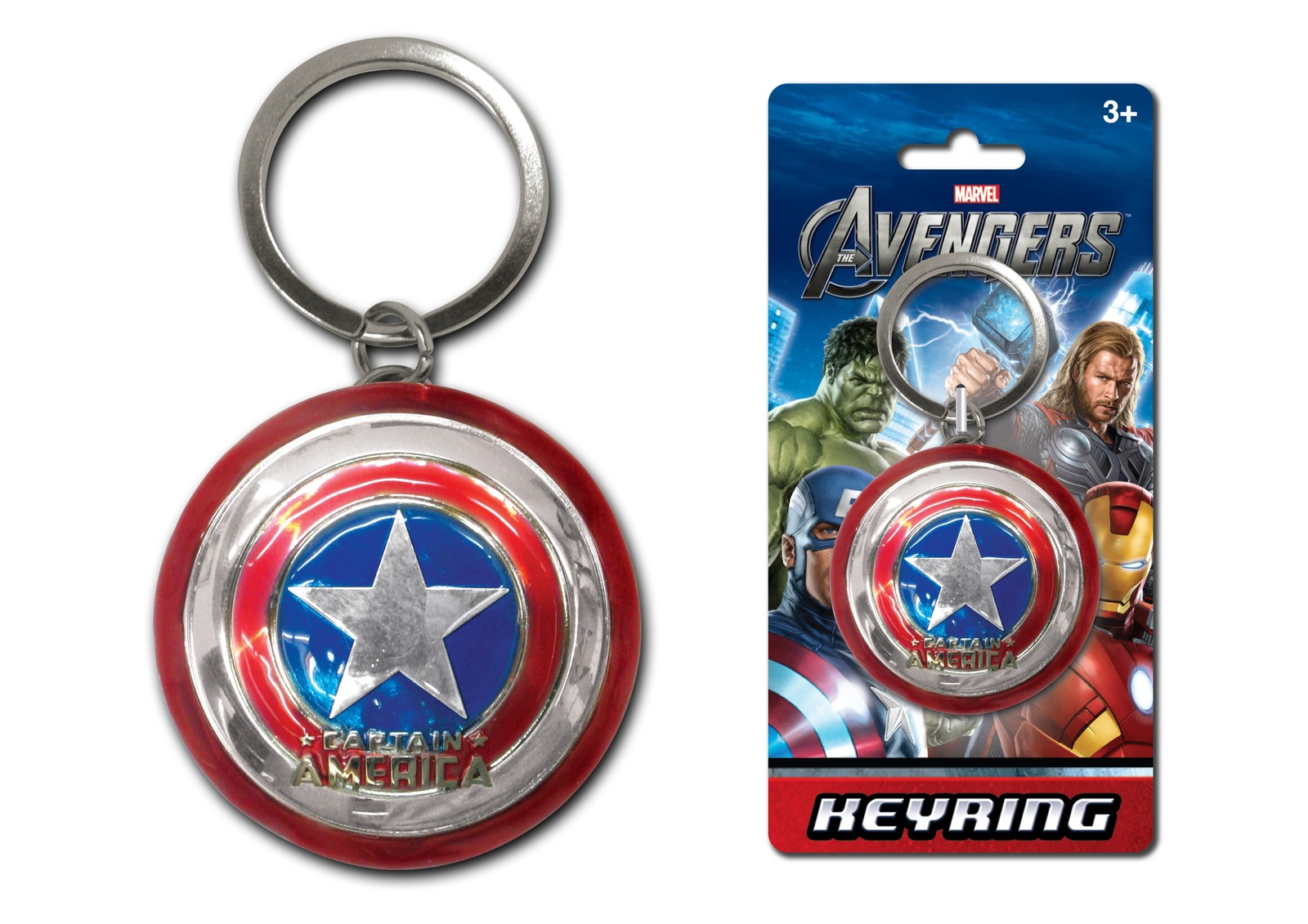 Captain America Shield Avengers Licensed Marvel Comics Keychain Key Ring