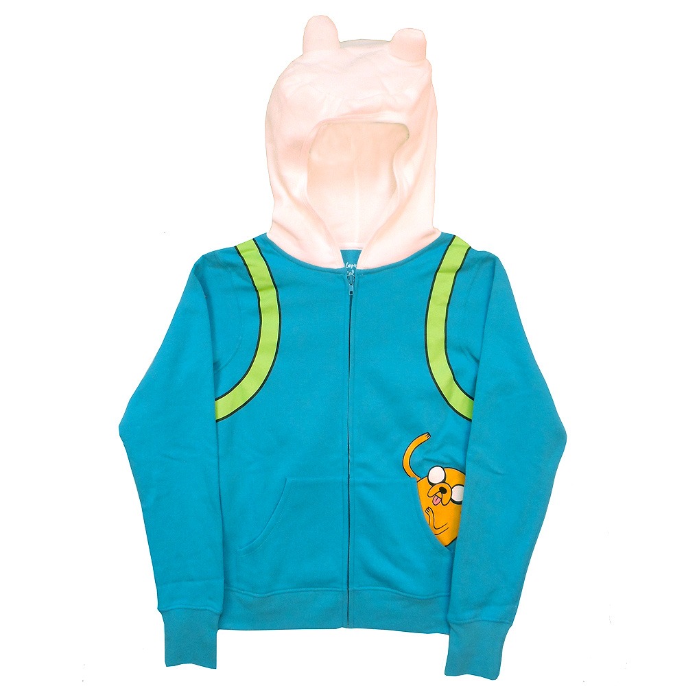 Adventure Time Finn Costume Jake In Pocket Licensed Juniors Zip Up