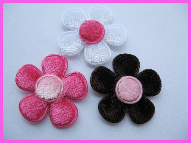 90ps Velvet Felt Spring/Daisy Flower/Applique-3 colors