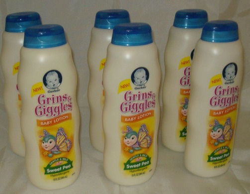 Lot of 6Gerber Grins Giggles Sweet Pea Baby Lotion