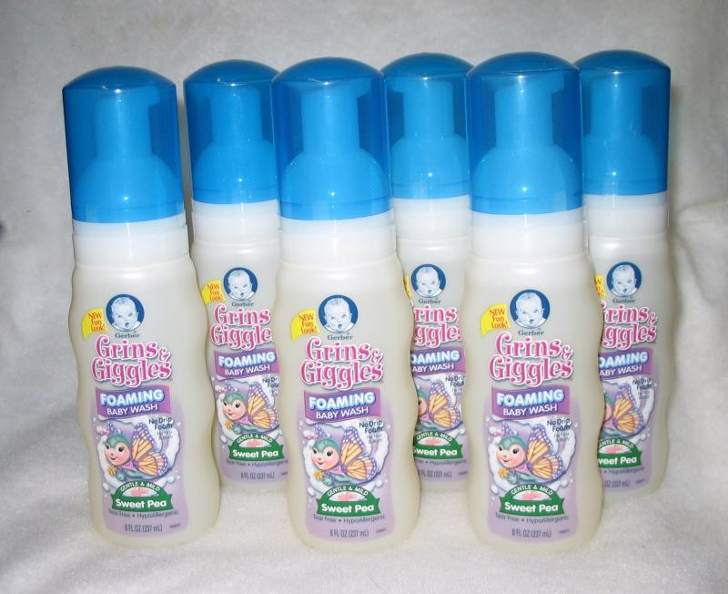 Lot 6 Gerber Grins Giggles Foaming Baby Wash Sweet Pea