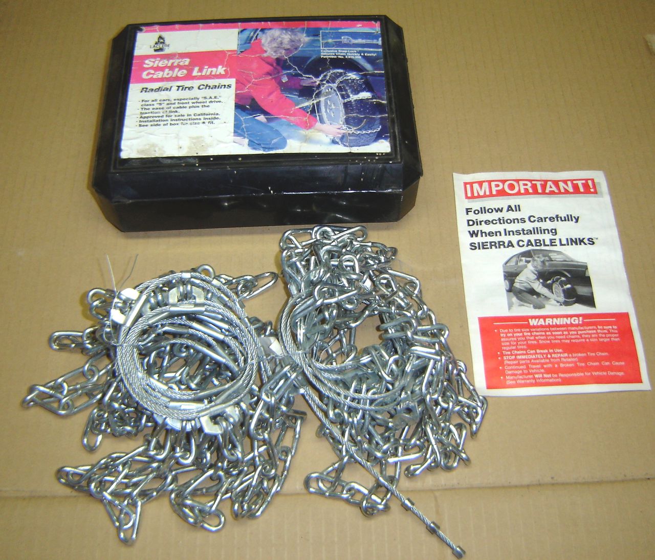 Laclede Sierra Cable Link Radial Tire Chains 1926 eBay